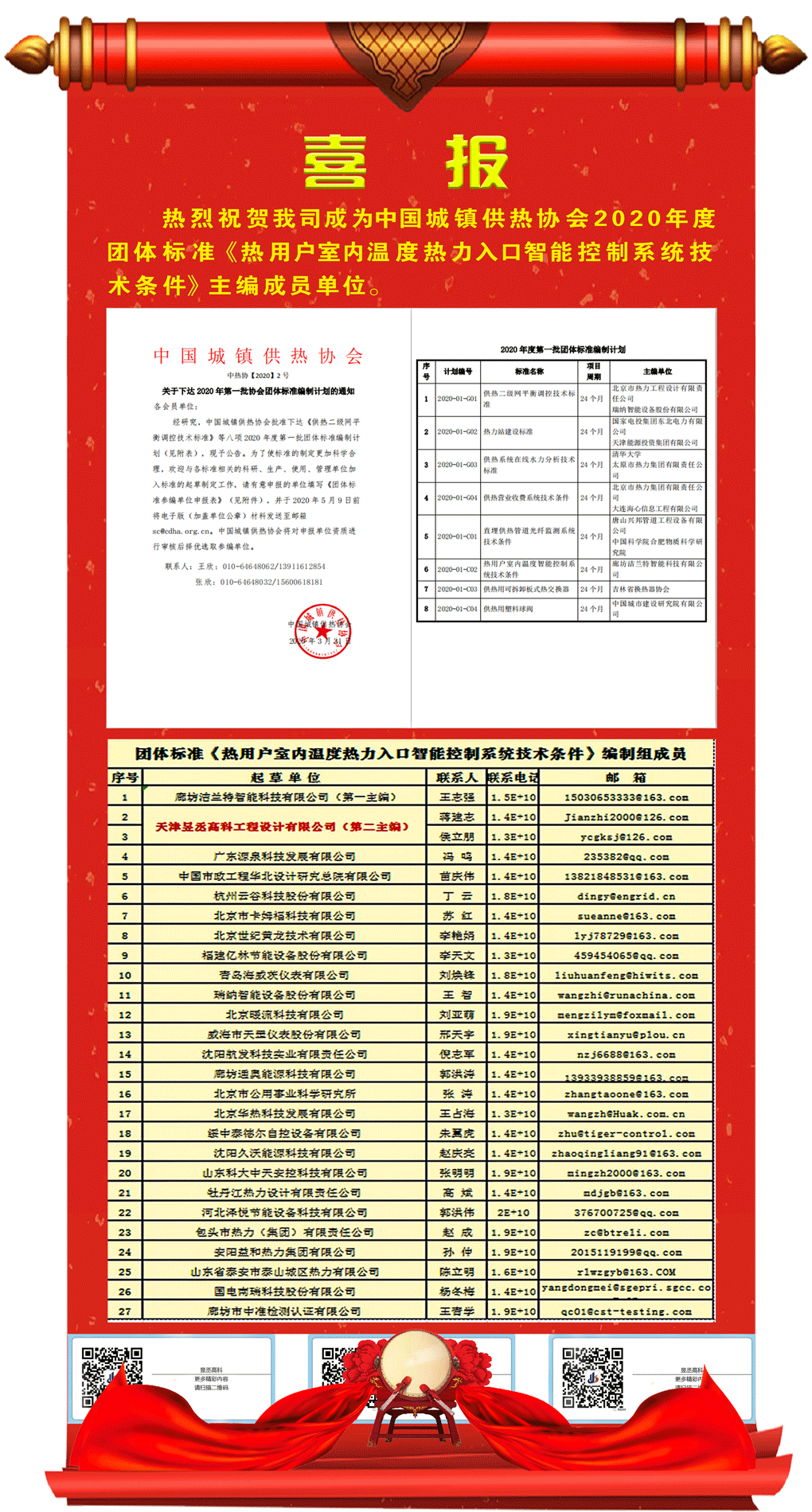 熱烈祝賀我司成為團體標準《熱用戶室內(nèi)溫度智能控制系統(tǒng)技術(shù)條件》的主編成員單位
